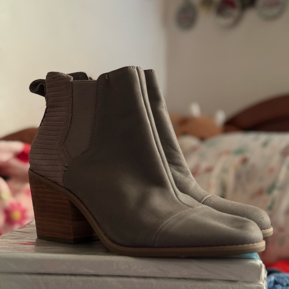 Toms Taupe Ankle Booties